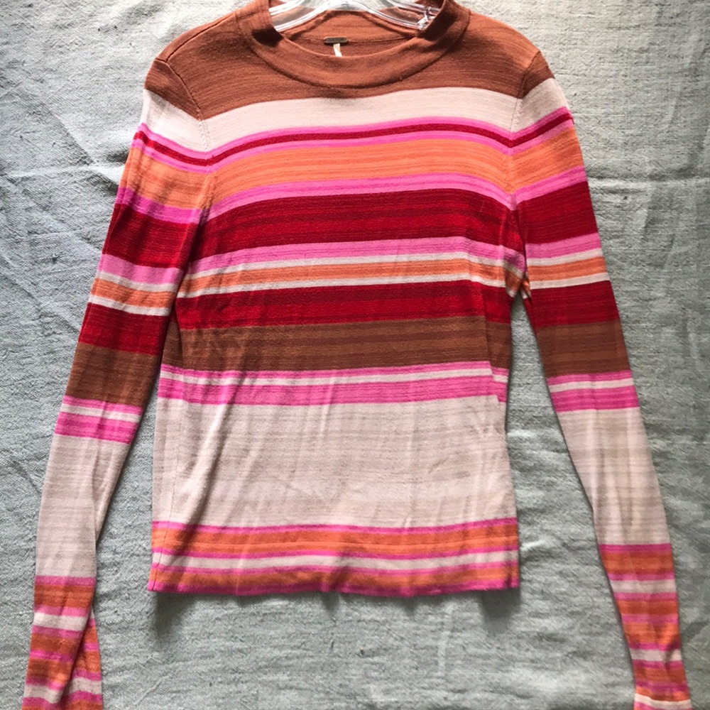 Striped free people lightweight sweater